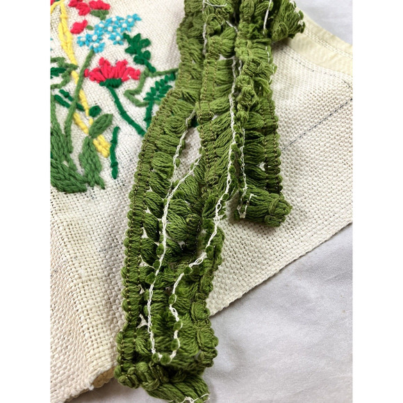 Crewel Marshland White Burlap Pillow Kit Started Unfinished Creative Stitchery - Picture 5 of 8